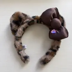 キティ ヒョウ柄リボンカチューシャ