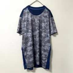 ◉adidas　トレーニングモビリティ スネークカモ Tシャツ　ネイビー　XO