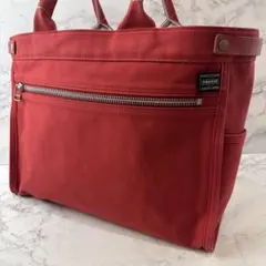 PORTER GIRL ポーターガール 帆布 キャンバス トートバッグ 赤レッド