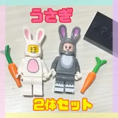 うさぎ　ミニフィグ 2体　レゴ互換