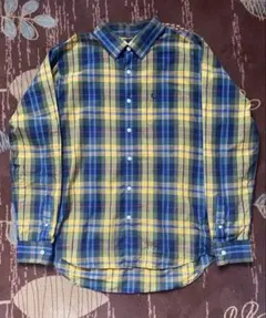 希少【FRED PERRY】チェックシャツ　長袖　サイズL ボタンダウン　黄