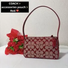 coach accessories pouch red signature