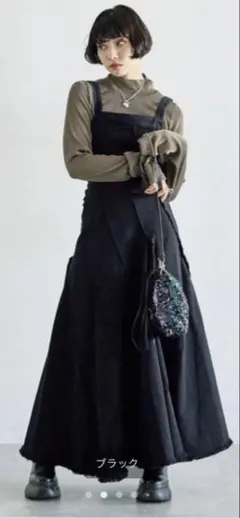 PAGEBOY デニムキャミワンピース ブラック