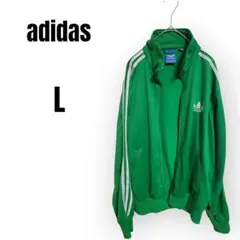 【adidas】トラックジャケットジャージ　グリーン ファイヤーバード Lサイズ