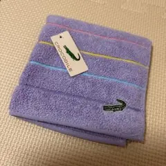 クロコダイル　タオルハンカチ　パープル　タグ付のサムネイル