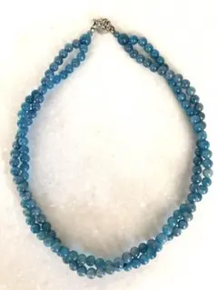 青色二重巻きネックレス　ソーダライト　天然石