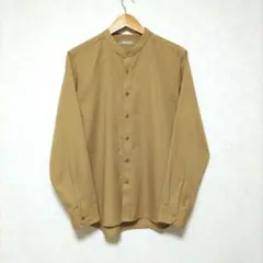 NANO UNIVERSE　レーヨンツイル バンドカラーシャツ　L　ベージュ