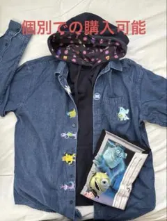 モンスターズ・インク デニムシャツ＆Tシャツ、フードセット S