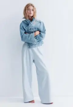 H&M スウェットパンツ 2本セット XS ライトブルー ブラウン まとめ売り