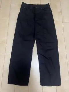 黒デニム ワイド