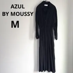 アズールバイマウジー　シャツワンピース　ロング　M 黒　レーヨン
