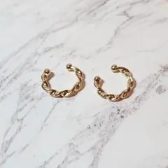 シンプルツイスト イヤーカフ〈片耳用〉2個