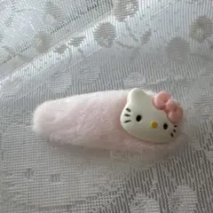 ハローキティ ヘアクリップ ピンク ファー