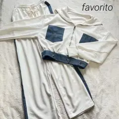 favorito 大人カジュアルジップ ポケット付きドローストリングセットアップ