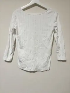 NANO universeホワイト七分袖トップス ナノユニバース