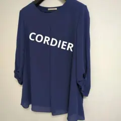 CORDIER 七分袖 ブラウス ネイビーのサムネイル