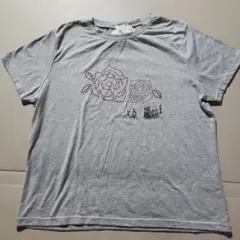 お値下げ　タグ付き　ばらビジュ－付きTシャツ　大きいサイズ