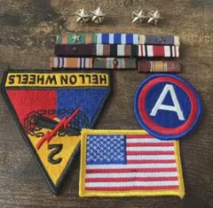 アメリカ軍 リボンバー 階級 激レア ピンバッジ ワッペン セット