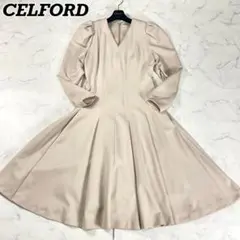 現行 CELFORD ロングスリーブポンチワンピース ロングワンピース Aライン
