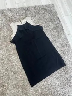LANVIN en Bleu ノースリーブ バイカラー フリル 36のサムネイル