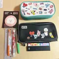 BTS BT21 ペンケース　ペン　付箋　文房具　まとめ売り　セット　RJ 筆箱