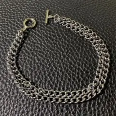 ツイン スリム  マンテル チェーン シルバー ブレスレット