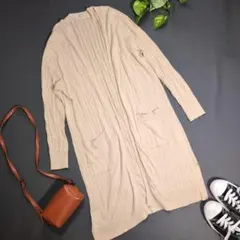 【クリアインプレッション】ニットカーディガン (2) ロング丈 前開き 無地