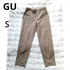 GU メンズ スラックス パンツ ベージュ シンプル Sサイズ