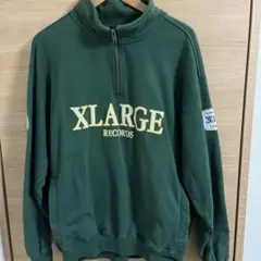 XLARGE ダークグリーン ジップアップパーカー