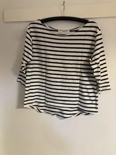 L'EFFRONTÉE ストライプ 七分袖 Tシャツ