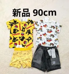 新品 90cm ピカチュウ Tシャツ2枚+水着+ズボン 4枚セット