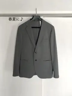 洗える♪超美品【グリーンレーベルリラクシング】2ボタンジャケット★50グレー