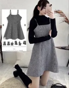 【タグ付き新品未使用品】GRL ツイードキャミソールミニワンピース[pm533]