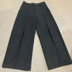 ユニクロ UNIQLO ブラッシュドジャージーワイドパンツ ダークグレー M
