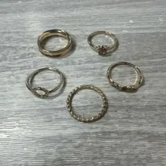 リング 5点セット ゴールドカラー