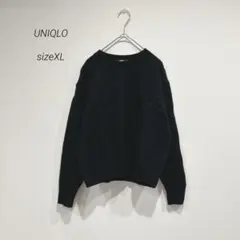 UNIQLO ユニクロ ラクーンニット 長袖 セーター 黒 無地 シンプル