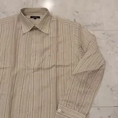 BURBERRY LONDON ストライプシャツ ベージュ L リネン　麻のサムネイル