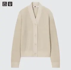 Uniqlo U Vネックリブカーディガン Natural