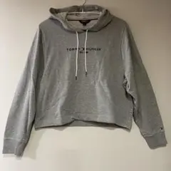 【新品】トミーヒルフィガー　XXL グレー　ロゴ　刺繍　パーカー