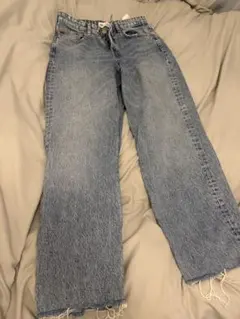 ZARA ブルー ストレートデニムパンツ