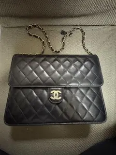 CHANEL ヴィンテージ　マトラッセ　黒　ショルダーバッグ