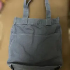 無印良品　縦型　帆布トートバッグ　ブルー