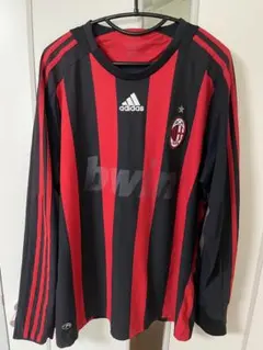 ACミラン adidas 赤黒ストライプシャツ 長袖