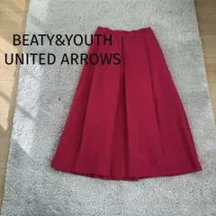 ビューティアンドユース　タックフレアスカート ピンク