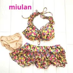 miulan【ミューラーン】レディース 花柄フリルビキニ セパレート水着のサムネイル