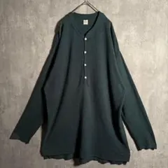 希少⭐️ロンハーマン ハーフボタン カットソー 麻 レーヨン ダークグリーン L