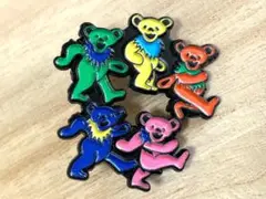 グレイトフルデッド ダンシングベア デッドベア 金属製 ピンバッジ ピンズ