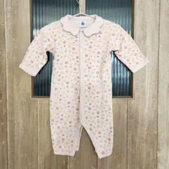 【AYA様】プチバトー 襟付き花柄ロンパース 6M ピンク