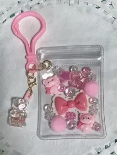 キャンディーバッグキーホルダー くま ピンク系