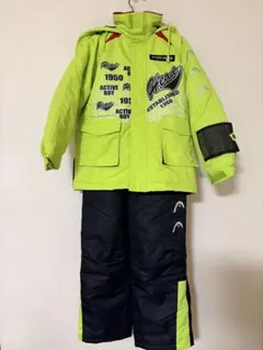 120サイズ　HEAD 子ども用スキーウェア 蛍光グリーン